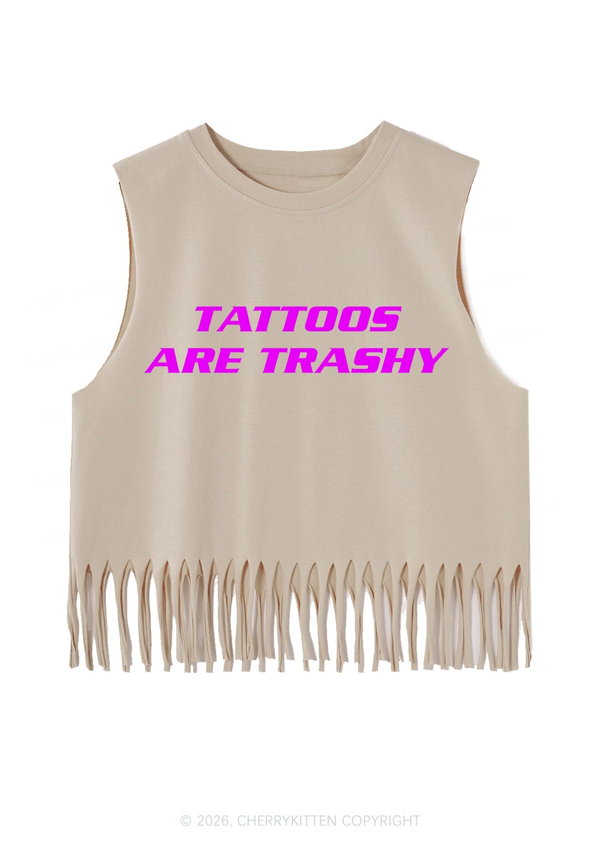 Tattoos Are Trashy Y2K Fringe Tank Top Cherrykitten