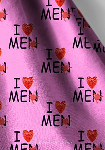Love Me Not Men Pink Valentine's Day Y2K Print Headband Cherrykitten