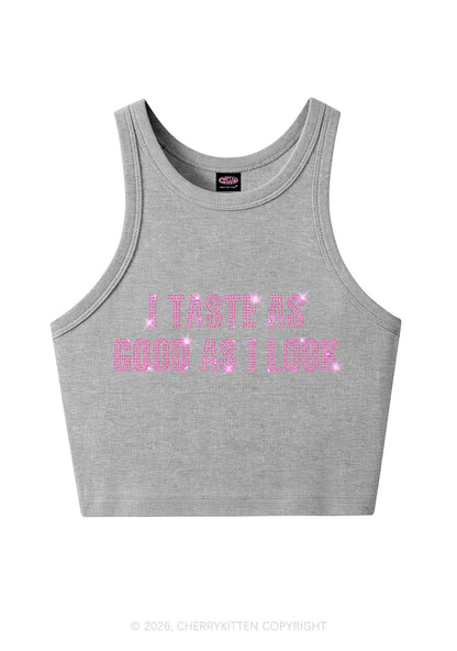 Rhinestone Taste Good Y2K Crop Tank Top Cherrykitten