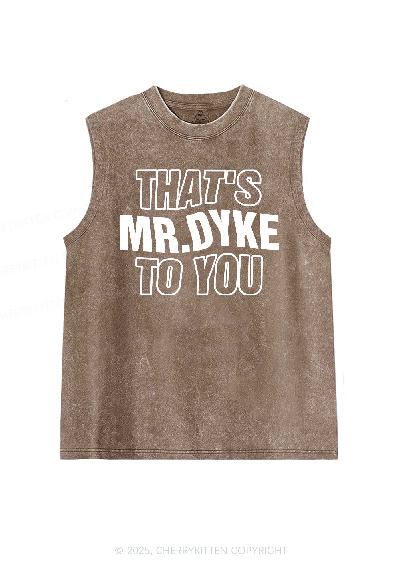 Thats Mr Dyke Pride Y2K Washed Muscle Tank Cherrykitten
