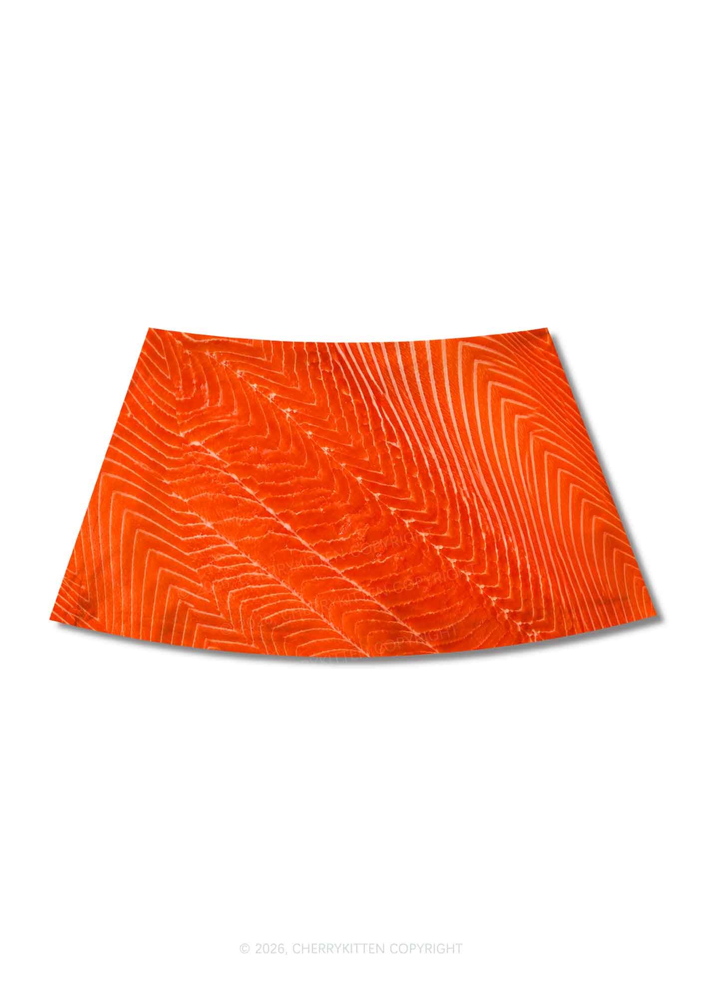 Salmon Meat Texture Y2K Print Mini Skirt Cherrykitten