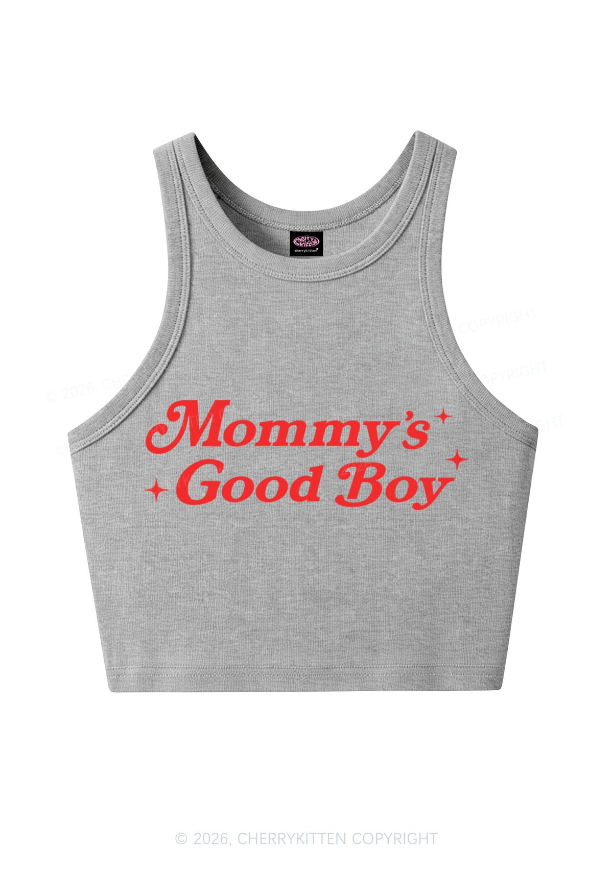 Mommys Good Boy Y2K Crop Tank Top Cherrykitten
