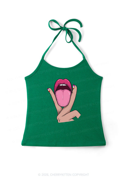 Lesbian Kissing Pride Y2K Halter Neck Cami Cherrykitten