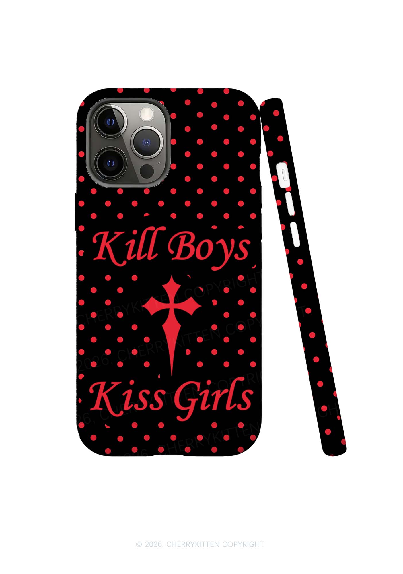 Kiss Girls Kill Boys Pride Y2K Phone Case Cherrykitten