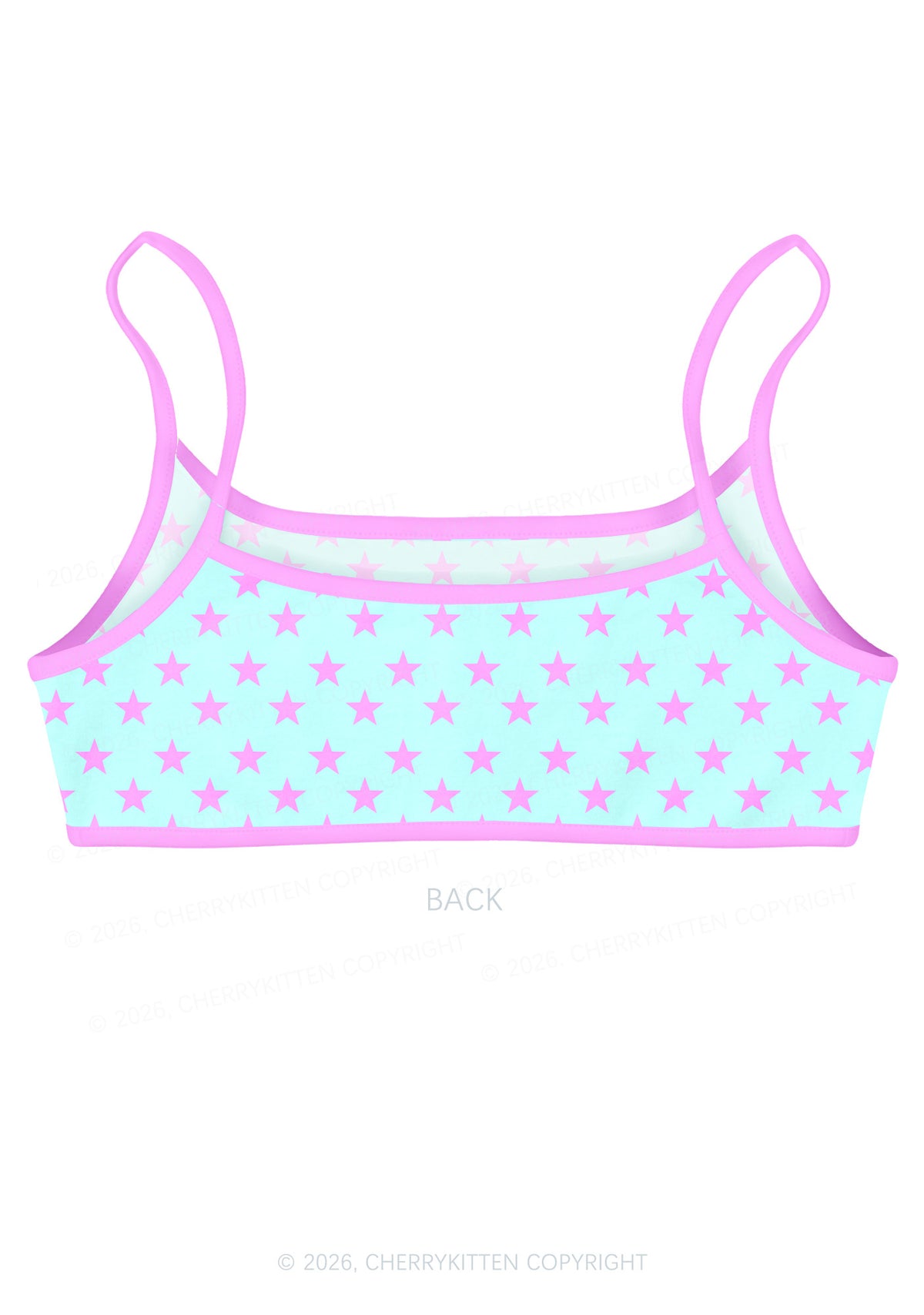 Pink Stargirl Y2K Print Super Crop Cami Cherrykitten