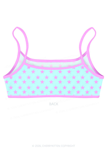 Pink Stargirl Y2K Print Super Crop Cami Cherrykitten