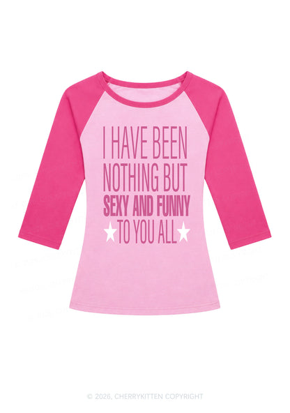 I Have Been Funny Y2K Raglan Sleeve Crop Top Cherrykitten