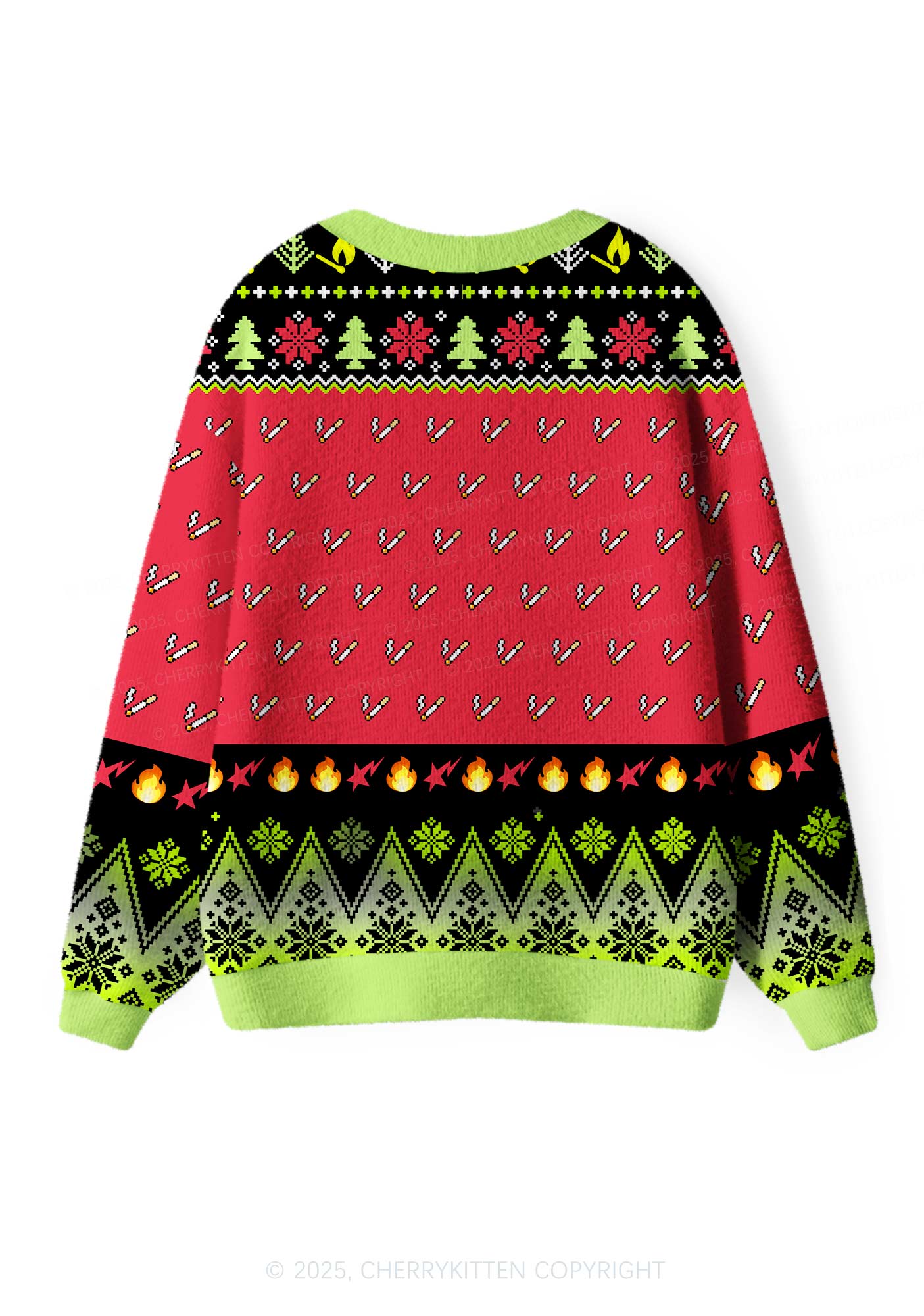 Which One Stole Lighter Y2K Christmas Cardigan Knit Sweatshirt Cherrykitten