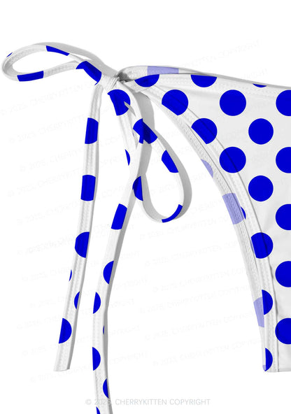 Blue Dotty Y2K Print Bikini Set Cherrykitten