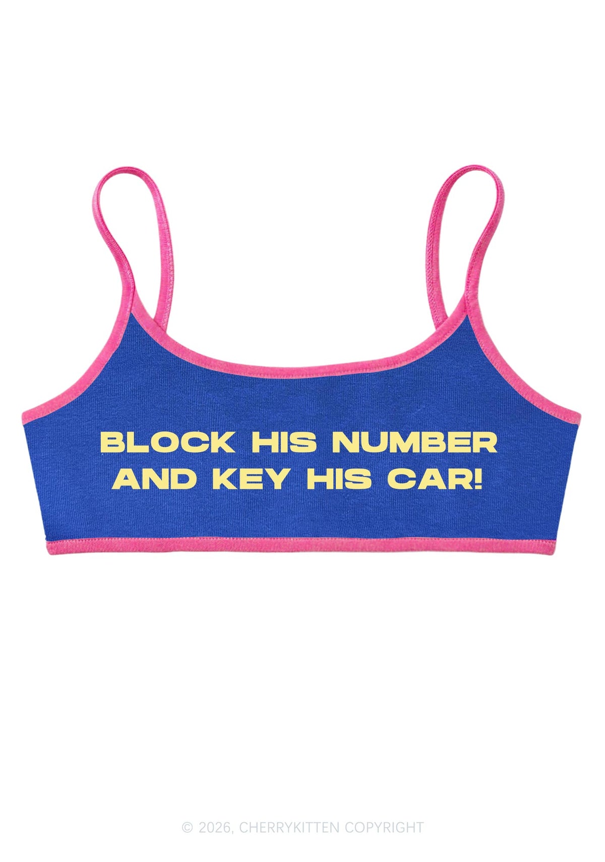 Block His Number Y2K Super Crop Cami Cherrykitten
