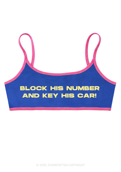 Block His Number Y2K Super Crop Cami Cherrykitten