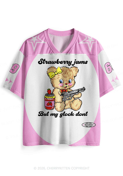 Strawberry Jams Bear Y2K Sport Jersey Shirts Cherrykitten