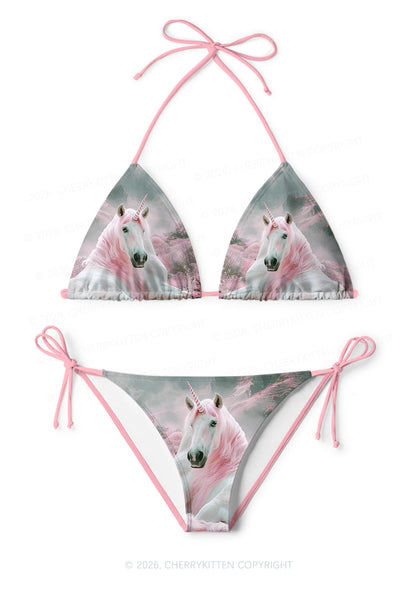Pink Hair Unicorn Pride Y2K Print Bikini Set Cherrykitten