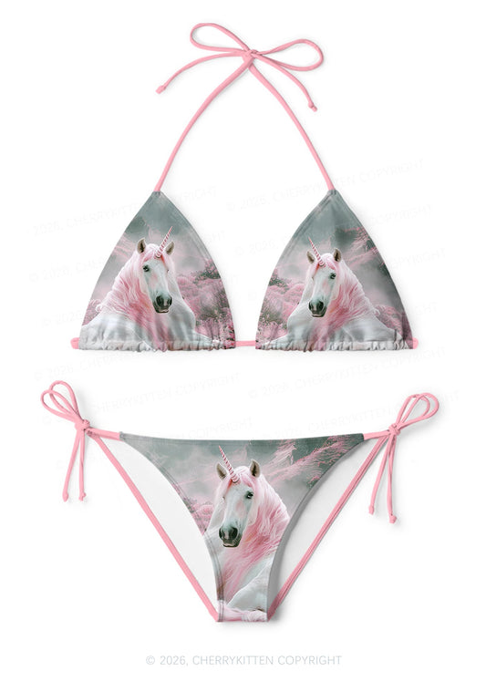 Pink Hair Unicorn Pride Y2K Print Bikini Set Cherrykitten