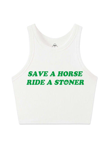 Save Horse Ride Stoner Y2K Crop Tank Top Cherrykitten