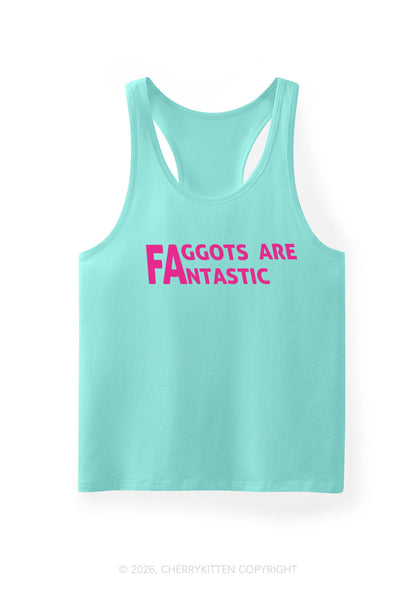 Faggots Are Fantastic Pride Y2K Men Racerback Tank Top Cherrykitten