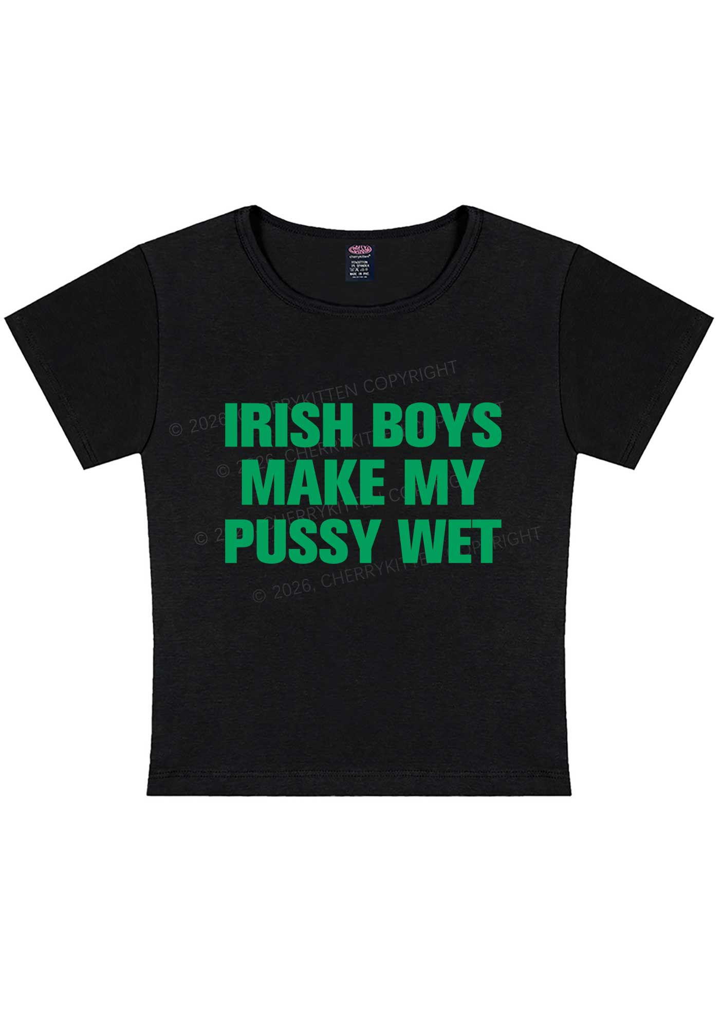 Irish Boys Make My Puxxy Wet St Patricks Y2K Baby Tee Cherrykitten