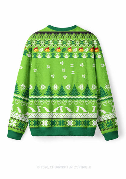 Four Christmas Rats Y2K Knit Sweatshirt Cherrykitten