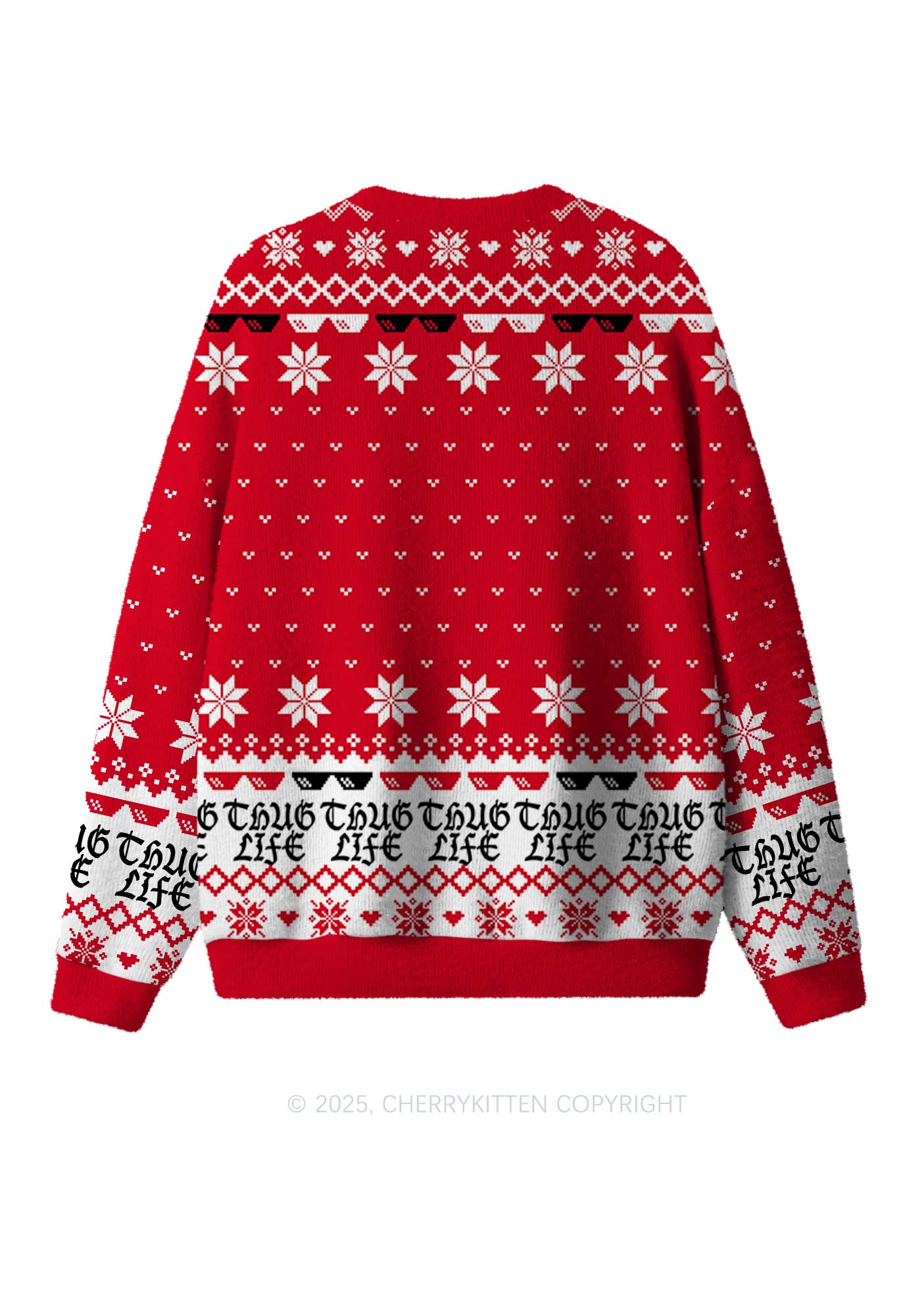 Thug Life Y2K Christmas Knit Sweatshirt Cherrykitten