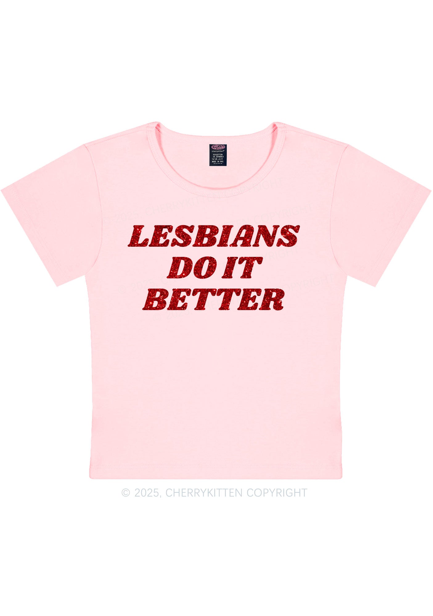 Glitter Lesbians Do It Better Pride Y2K Baby Tee Cherrykitten