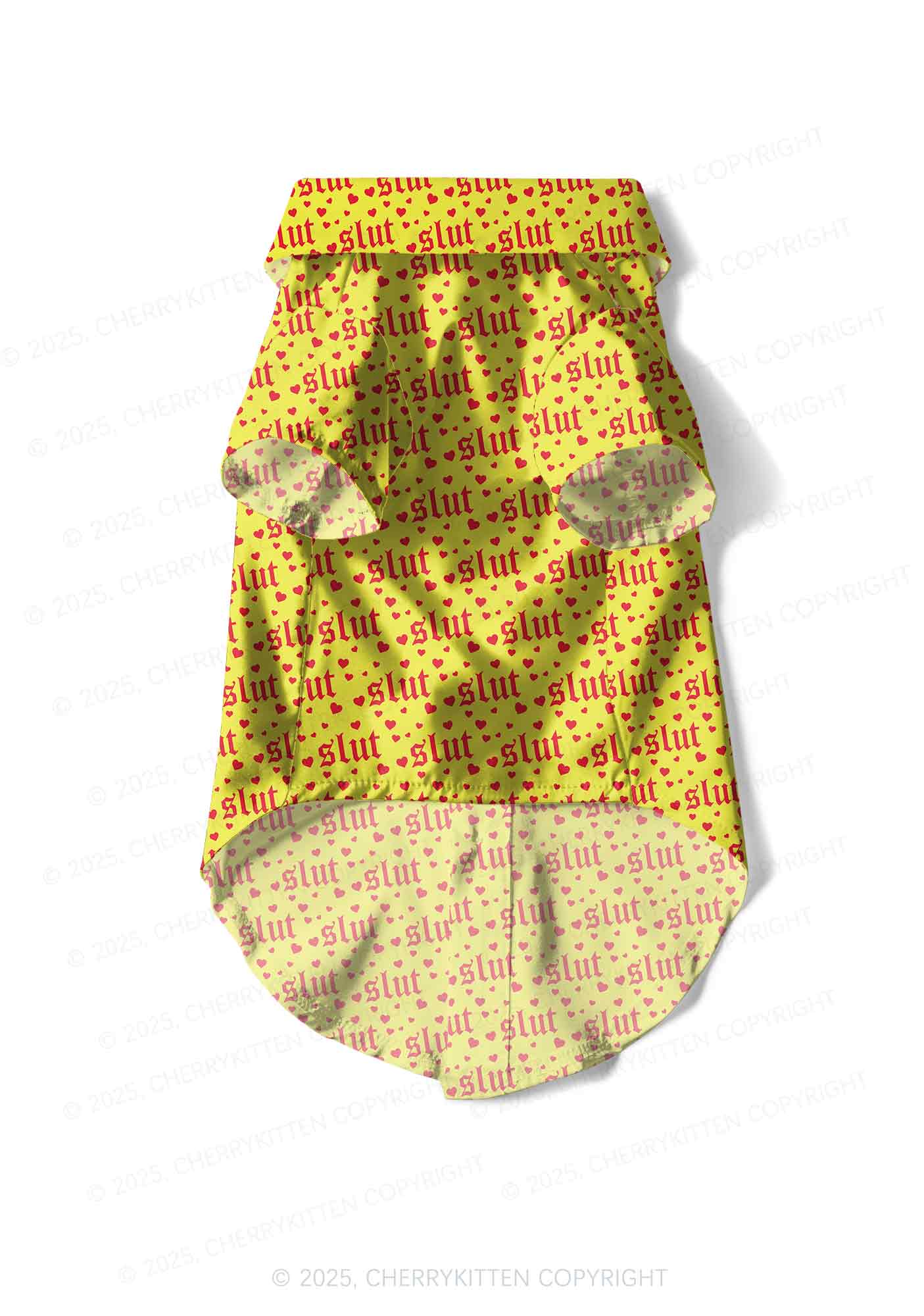 Yellow Slxt Y2K Pet Shirts Cherrykitten
