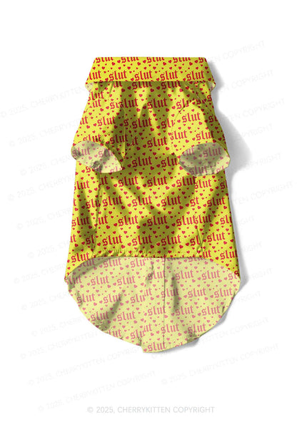 Yellow Slxt Y2K Pet Shirts Cherrykitten