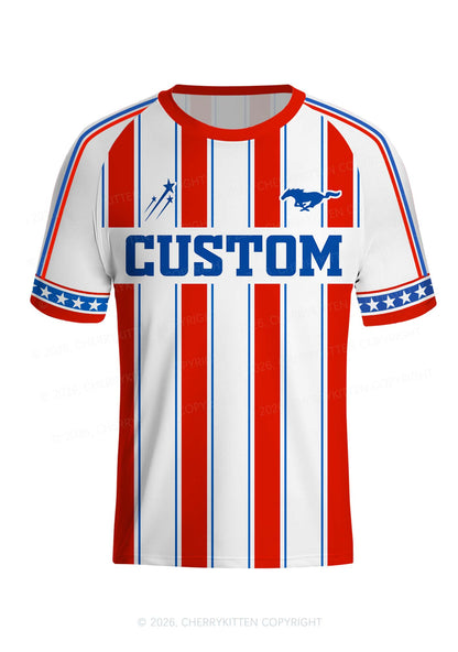 Custom Text Red White Stripes Y2K Football Jersey Shirts Cherrykitten