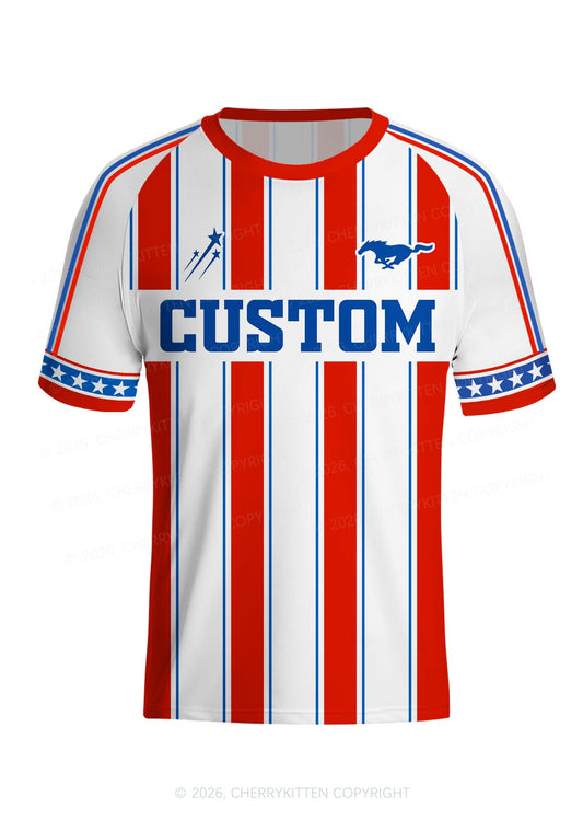 Custom Text Red White Stripes Y2K Football Jersey Shirts Cherrykitten