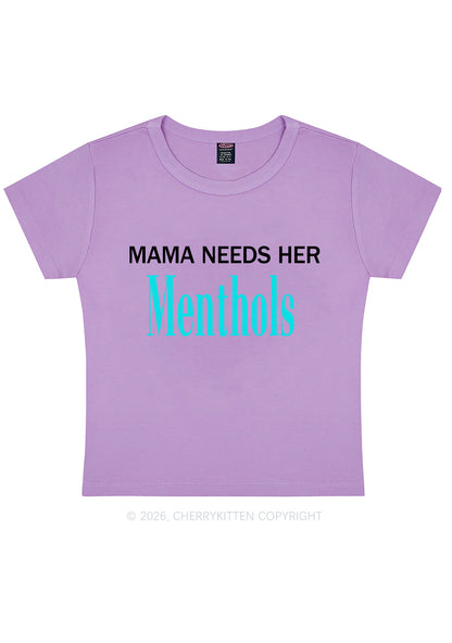 Mama Needs Her Menthols Y2K Baby Tee Cherrykitten