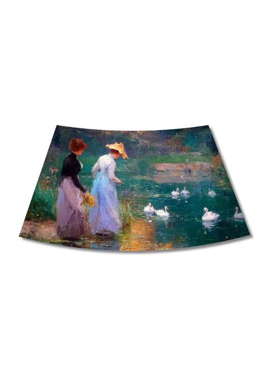 Sunset Pond Swans Pride Y2K Print Mini Skirt Cherrykitten