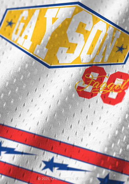 Custom Gay Son Faggot Pride Y2K Sport Jersey Tank Cherrykitten