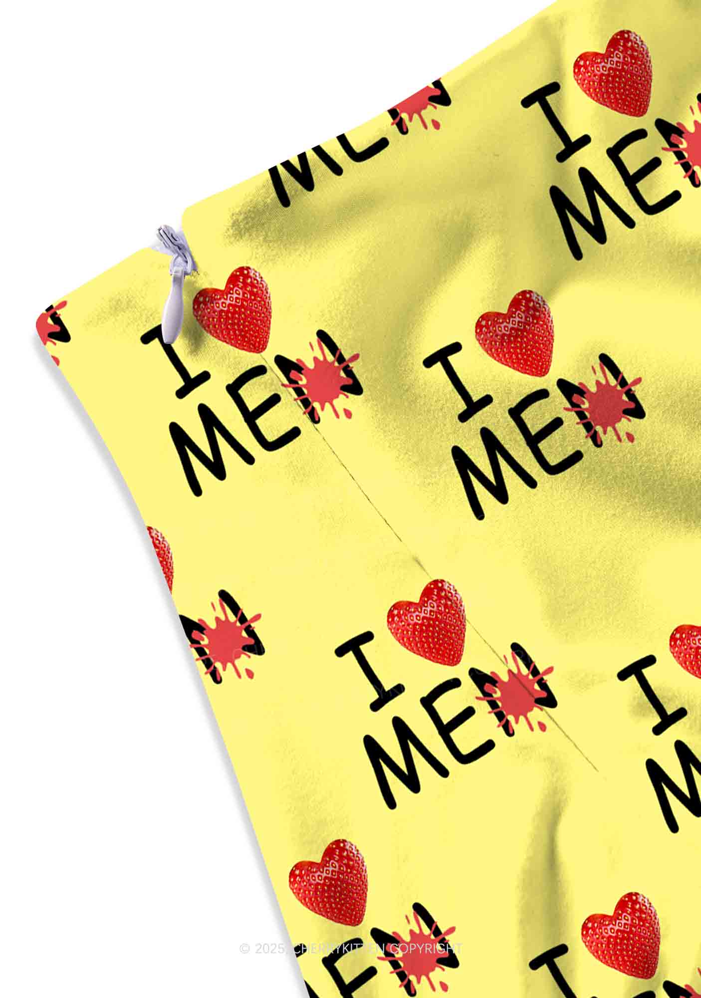 Love Me Not Men Yellow Valentine's Day Y2K Print Mini Skirt Cherrykitten