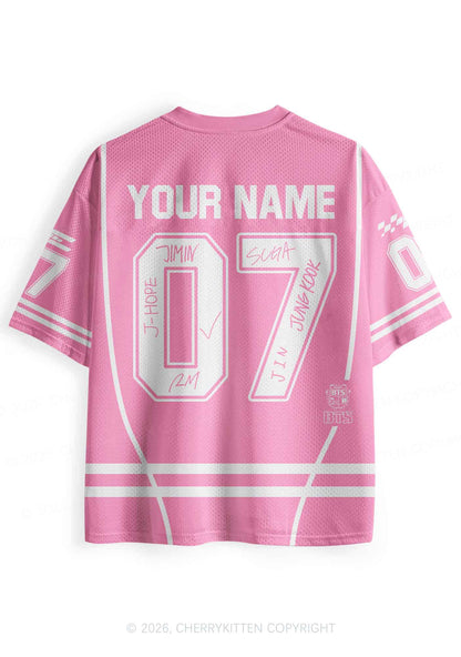 Custom Pink Korean Boys Y2K Sport Jersey Shirts Cherrykitten