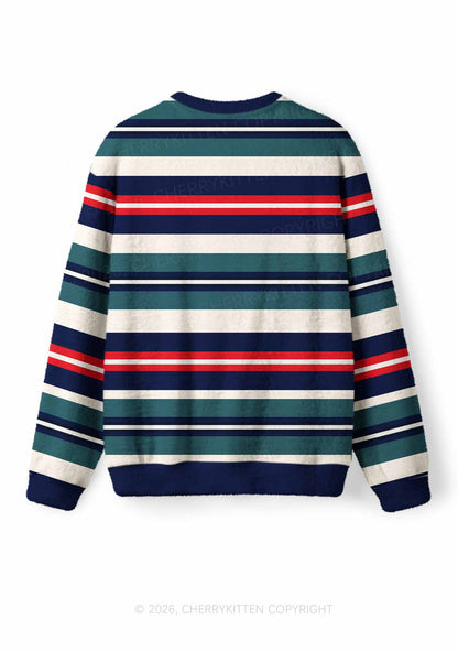 Stripe Alpha Male Y2K Knit Sweatshirt Cherrykitten