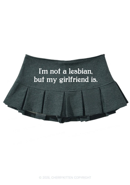 Im Not A Lesbian Pride Y2K Mini Pleated Skirts Cherrykitten
