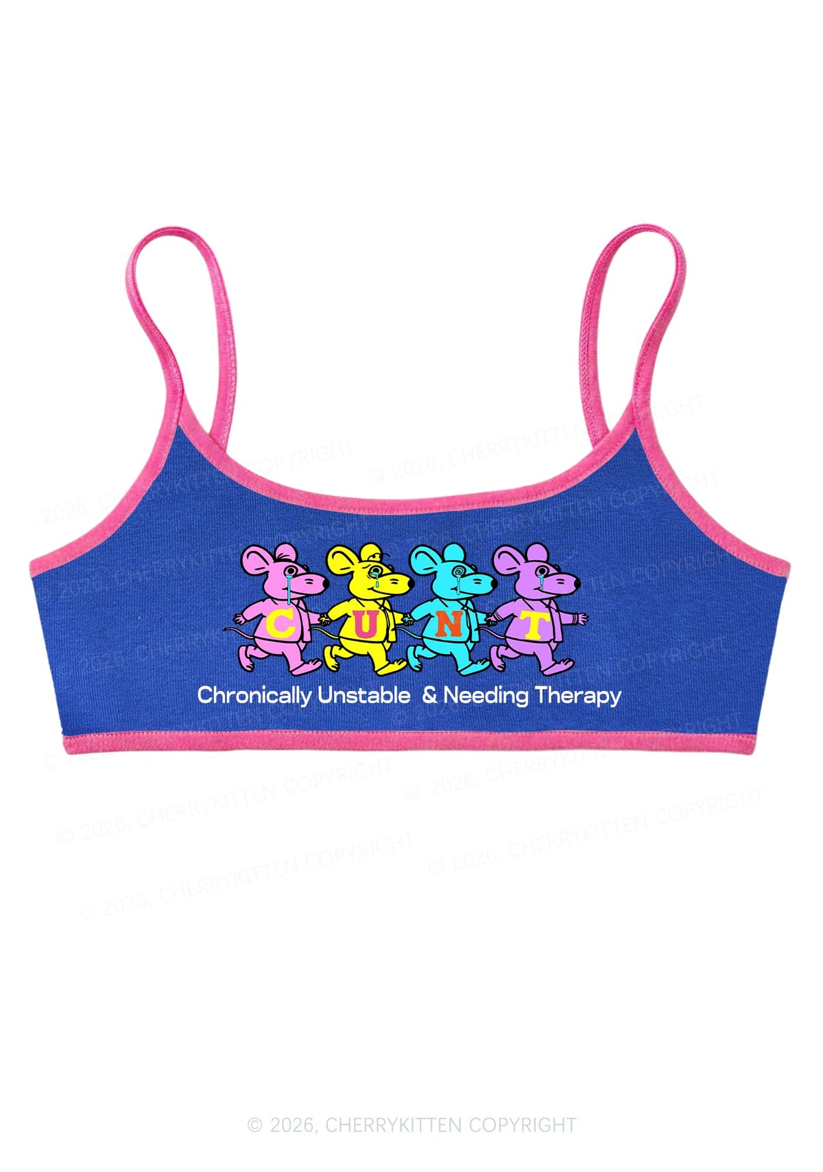 Chronically Unstable Needing Therapy Y2K Super Crop Cami Cherrykitten
