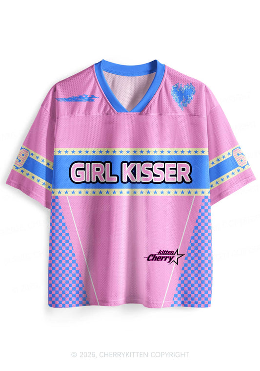 Pink Girl Kisser Pride Y2K Sport Jersey Shirts Cherrykitten