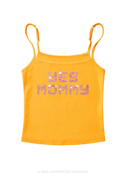 Rhinestone Yes Mommy Y2K Spaghetti Strap Cami Cherrykitten