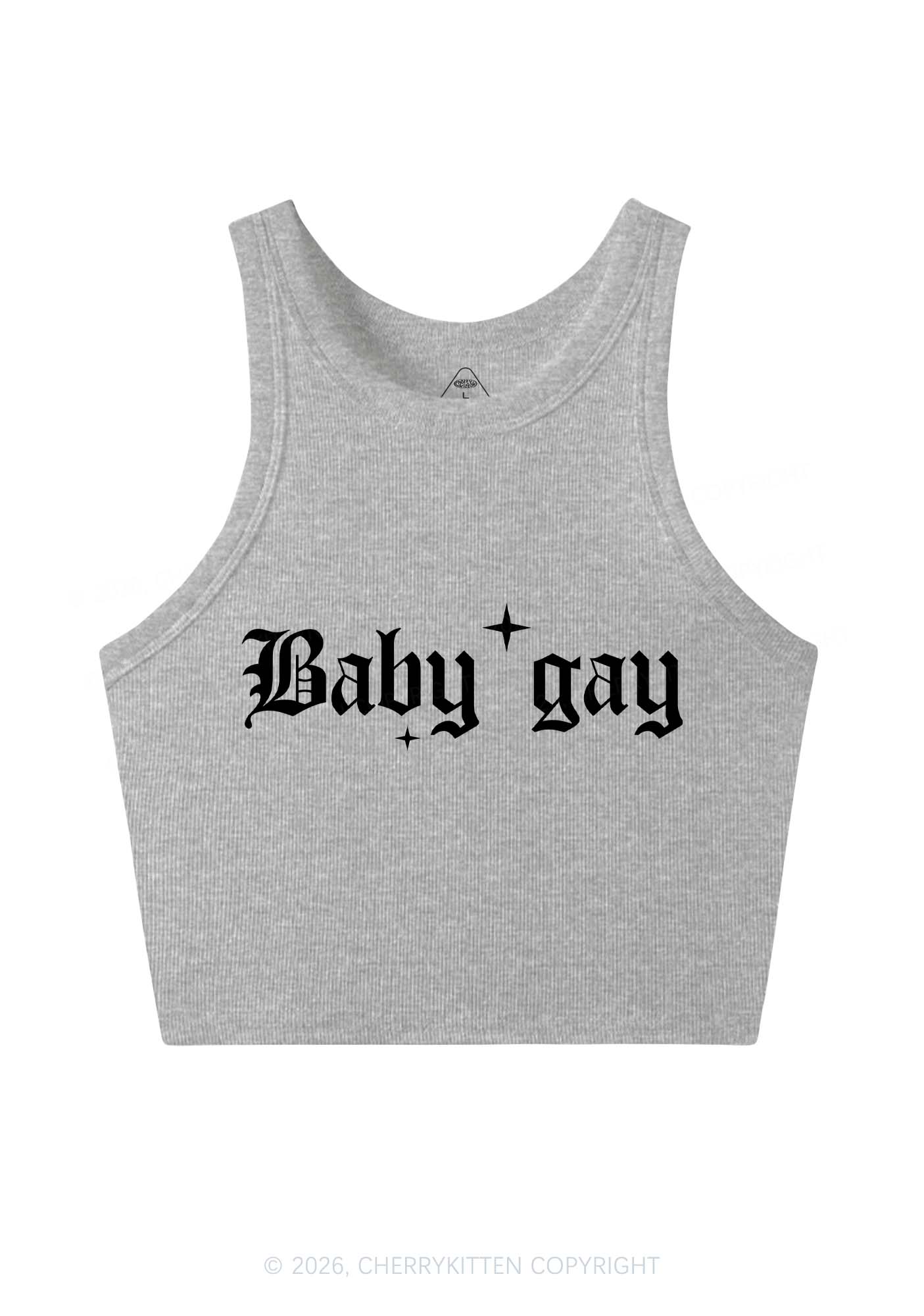 Baby Gay Pride Y2K Crop Tank Top Cherrykitten
