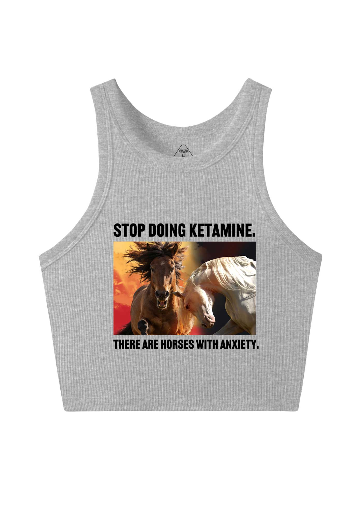 There Are Horses With Anxiety Y2K Crop Tank Top Cherrykitten