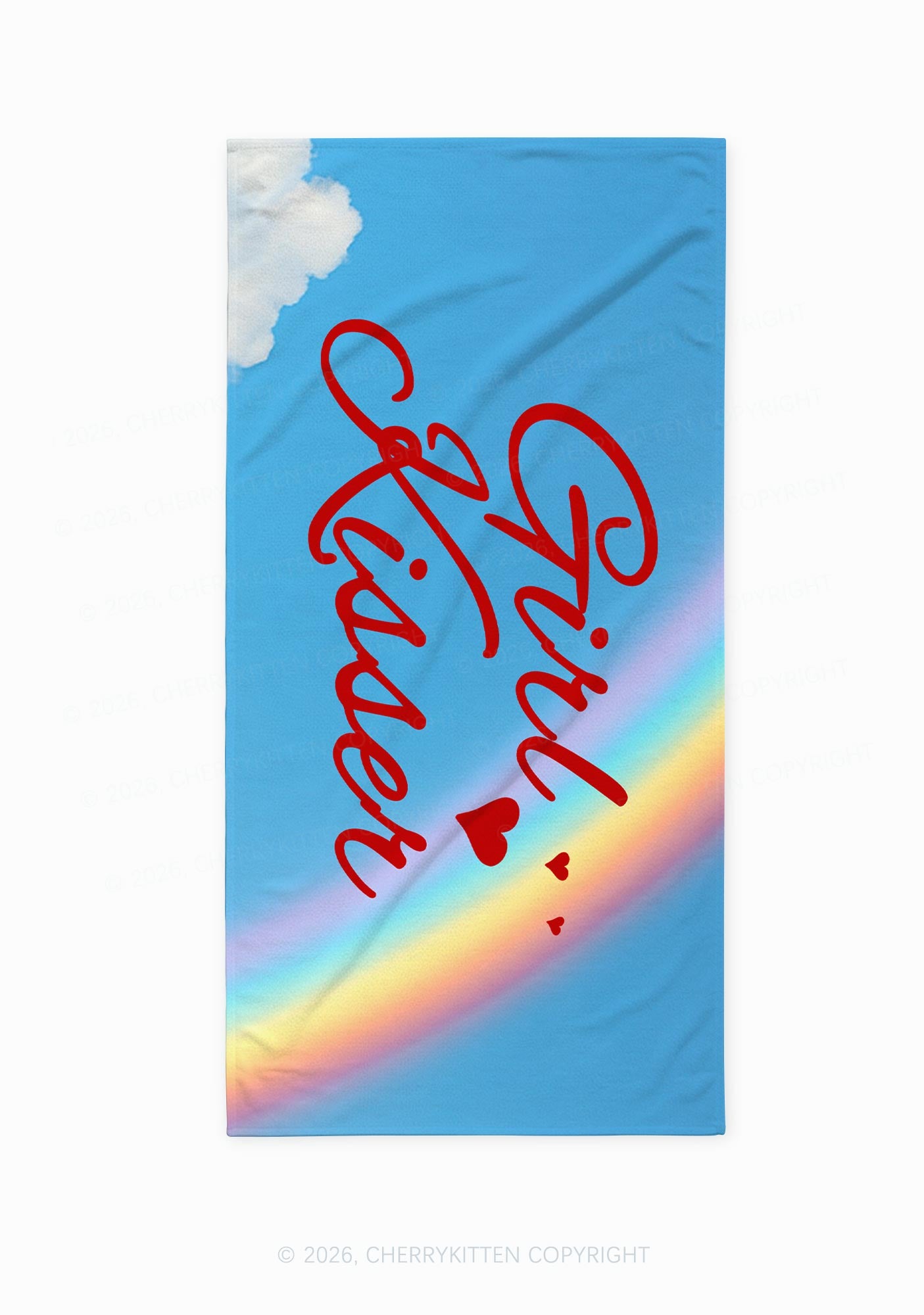 Girl Kisser Pride Y2K Beach Towel Cherrykitten