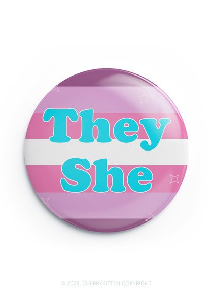 They She Lesbian Flag Pride 1Pc Y2K Pin Badge Cherrykitten