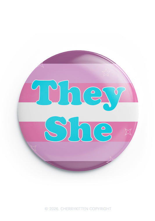 They She Lesbian Flag Pride 1Pc Y2K Pin Badge Cherrykitten