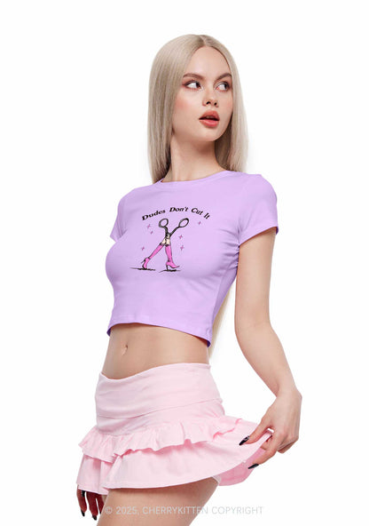 Dudes Dont Cut It Y2K Baby Tee Cherrykitten