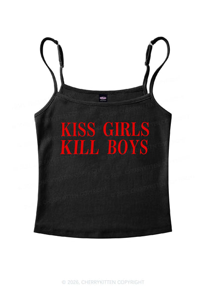 Kiss Girls Kill Boys Pride Y2K Spaghetti Strap Cami Cherrykitten