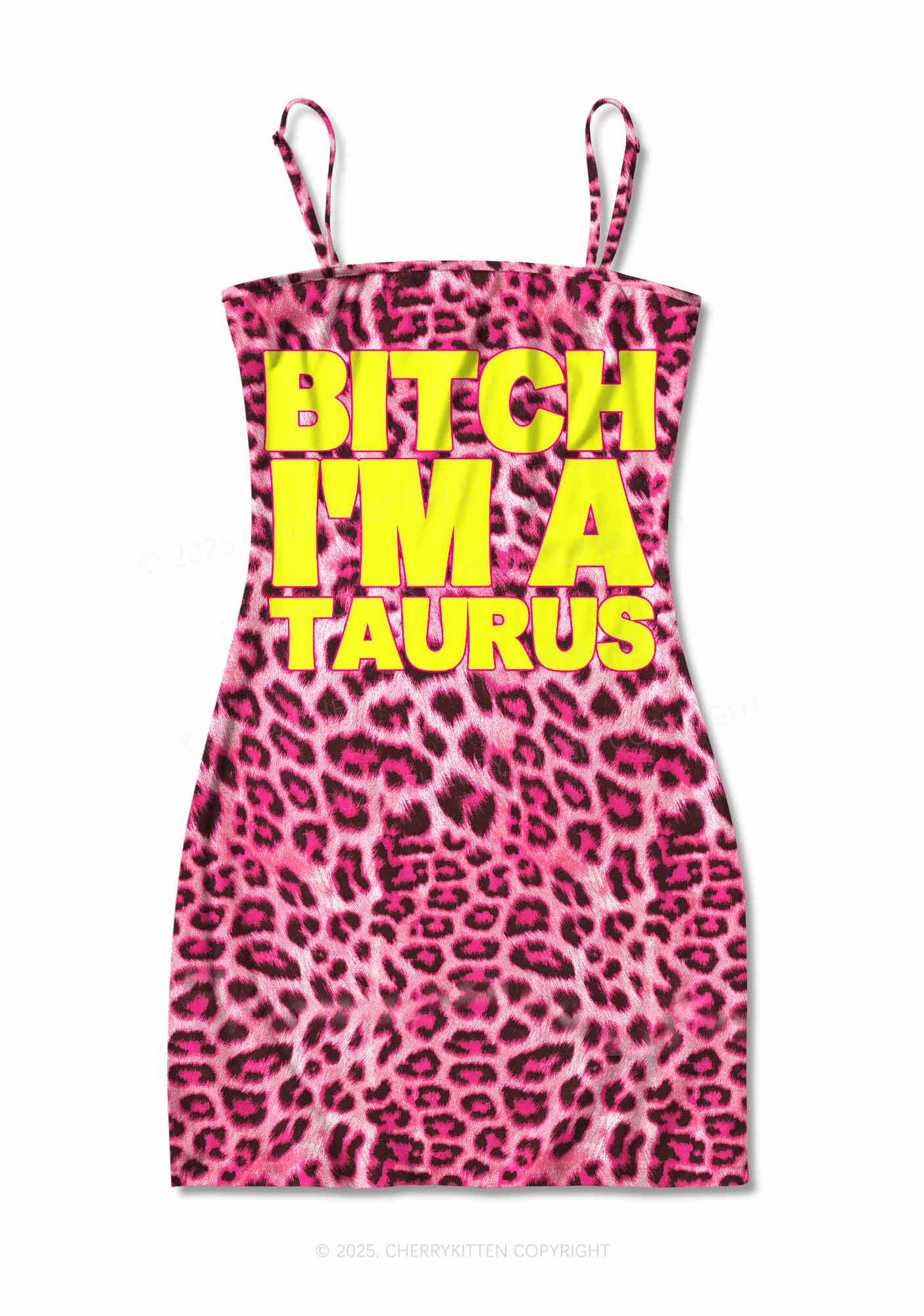 Bxtch I'm A Custom Zodiac Y2K Print Slip Dress Cherrykitten