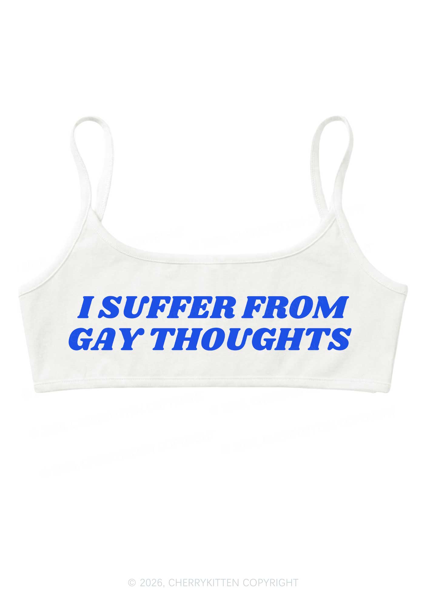 I Suffer From Gay Thoughts Pride Y2K Super Crop Cami Cherrykitten