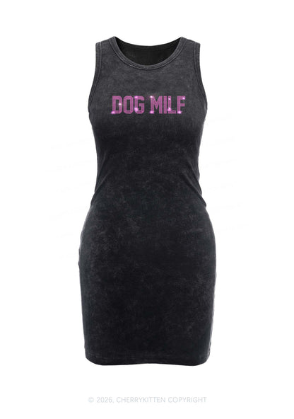 Rhinestone Dog Mxxf Y2K Washed Tank Dress Cherrykitten