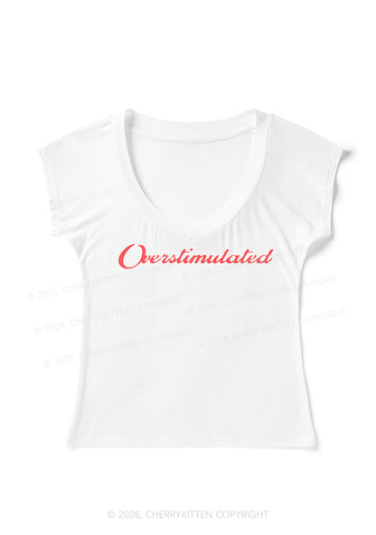 Overstimulated Y2K V Neck T Shirts Cherrykitten