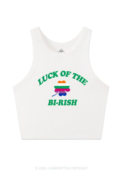 Luck Of The Bi Rish St Patricks Y2K Crop Tank Top Cherrykitten